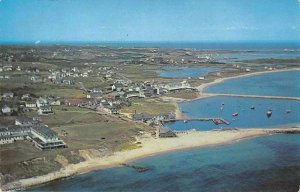 Block Island Rhode Island Aerial View Old Harbor Vintage Postcard AA43904