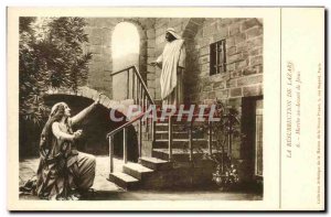 Old Postcard Resurrection of Lazarus Martha in front of Jesus