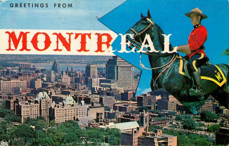 Postcard Canada Montreal Multiview Royal MP Aerial View 1959 