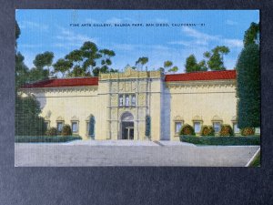 Fine Arts Gallery Balboa Park San Diego CA Linen Postcard H3004080102