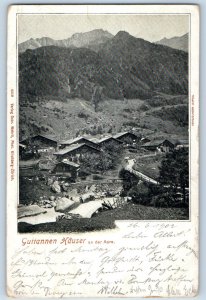 Bern Switzerland Postcard Guttannen Xäuser in the Aare 1902 Antique Posted