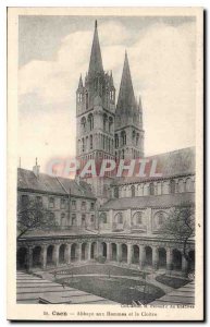 Postcard Old Man to Caen Abbey and Cloister
