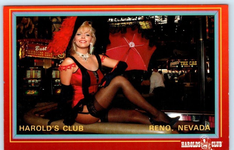 3 Postcards RENO, Nevada NV ~Casino HAROLD'S CLUB Sexy Girl & Pistols Poker 4x6