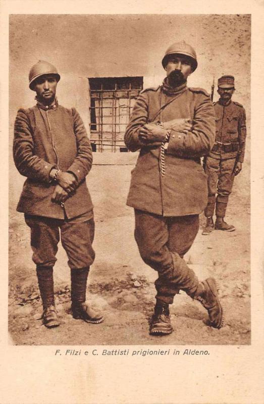 Italian Military Soldiers with Prisoners in Handcuffs Antique Postcard J73446