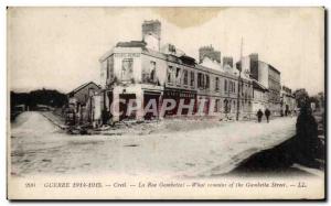 Postcard Old Army War 1914 1915 Creil Gambetta street