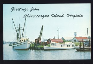 Chincoteague Island, Virginia/VA Postcard, Fishing Boat At Dock