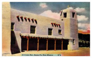 Postcard CHURCH SCENE Santa Fe New Mexico NM AS5996