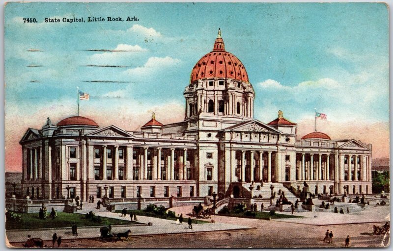 1910's State Capitol Building Little Rock Arkansas Government Building Postcard