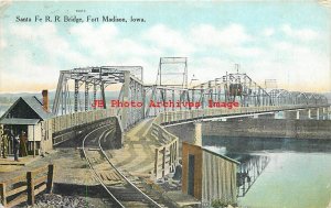 IA, Fort Madison, Iowa, Santa Fe Railroad Bridge, Curteich No 13319
