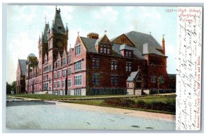 Hartford Connecticut Postcard High School Exterior View c1905 Vintage Antique
