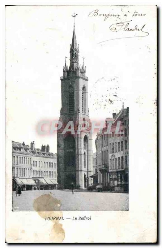 Old Postcard Tournai Belfry