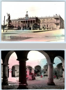 2 RPPC MONTERREY, MEXICO ~ Tinted PALACIO de GOBIERNO & Interior Del Obispado