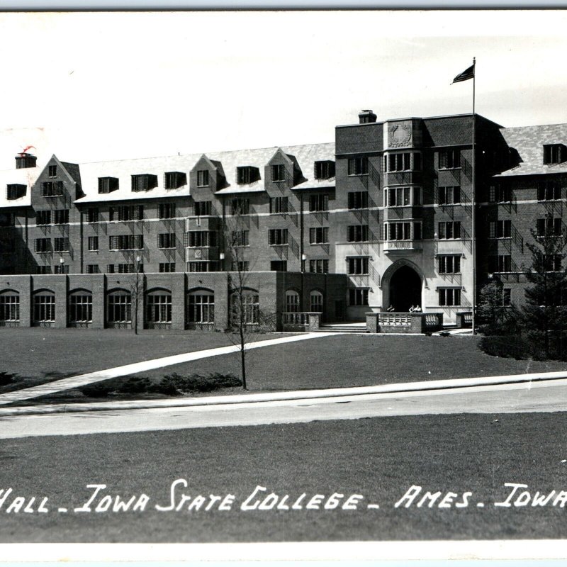 c1940s Ames IA RPPC Friley Hall Iowa State College University Real Photo PC A114