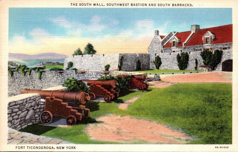 New York Fort Ticonderoga South Wall Southwest Bastion and South Barracks Cur...