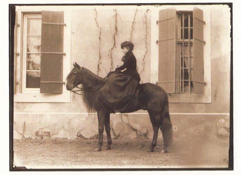 Swiss Victorian Switzerland Lady Cavalier Morges Horse Postcard