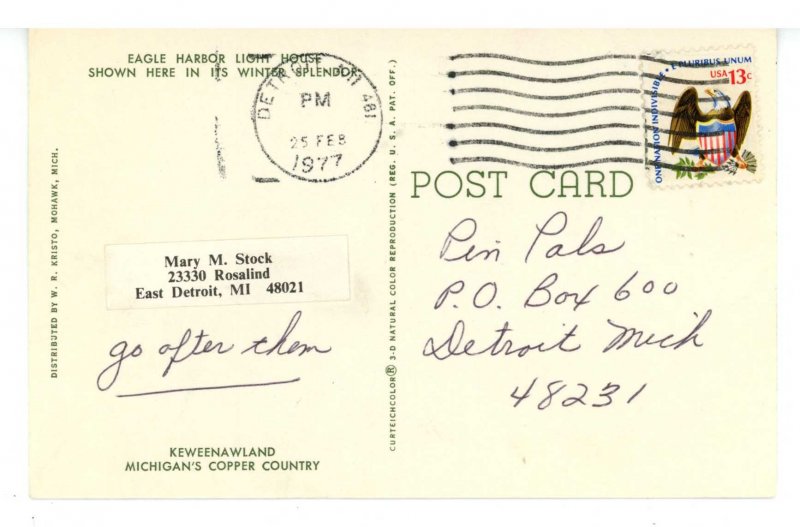 MI - Keweenawland. Eagle Harbor Lighthouse in Winter