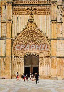 Modern Postcard Portugal Batalha Monastery Portico of the main entrance