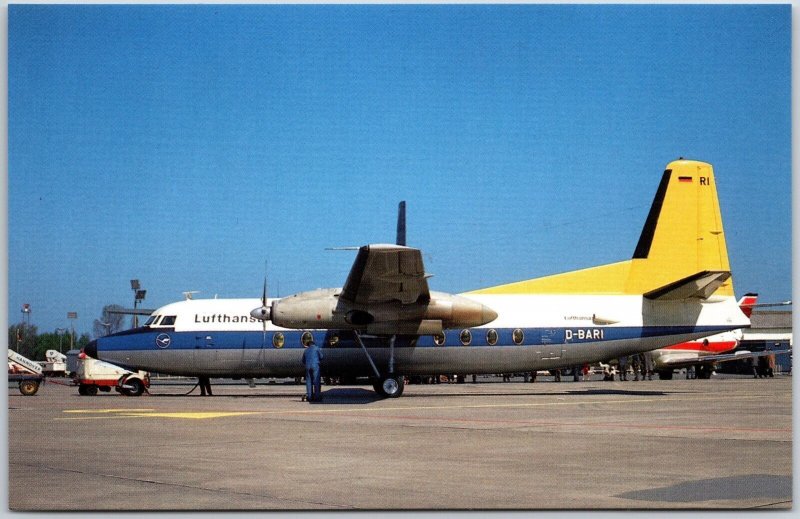 Airplane Fokker F27 Friendship 400 D-BARI c/n 10268 of Lufthansa Postcard