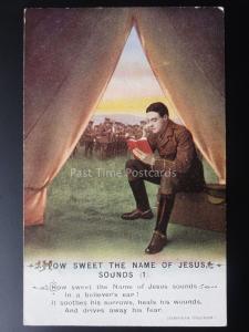 WW1 HOW SWEET THE NAME OF JESUS SONDS Bamforth Song Cards set of 3 No 5034/1/2/3