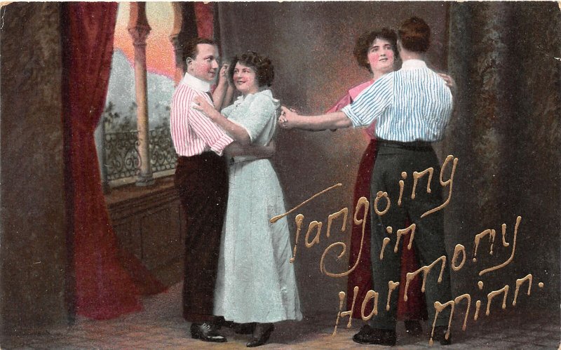 H11/ Harmony Minnesota Postcard c1910 Greetings Harmony Minnesota Tango