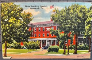 Vintage Postcard 1930-1945 Kings Daughter Hospital Portsmouth Virginia