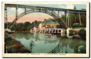 Old Postcard Mayenne Viaduct and Mills