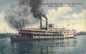 Morning Star on Mississippi River Near Keithsburg, ILL Ferry Boats, Ship 1912 