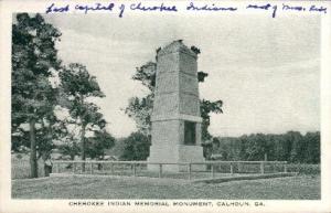 Cherokee Indian Memorial Monment Calhoun GA Unused