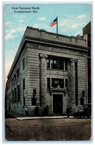 1919 First National Bank Building Cumberland Maryland Vintage Antique Postcard