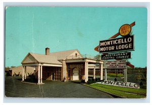 Vintage Monticello Motor Lodge Bellmawr New Jersey Postcard P220E