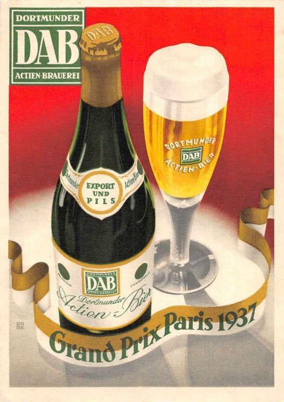 German DAB Beer Grand Prix at Paris International Expo 1937 Ad Postcard AA8174