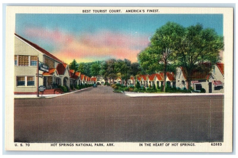 c1940s Best Tourist Court America's Finest Hot Springs National Park AR Postcard