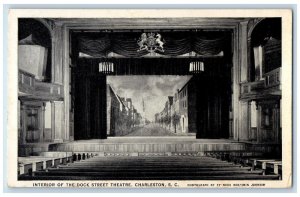 c1940's Interior Of The Dock Street Theatre Interior View Charleston SC Postcard