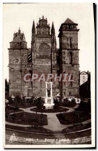 Old Postcard Monument and Rodez Cathedral