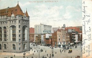 1907 New York Buffalo Shelton Square autos German American Postcard 22-11548