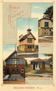 Bound Brook NJ Fire Houses Multi- View Postcard