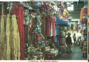 San Antonio, El Mercado, the Mexican Market unused postcard