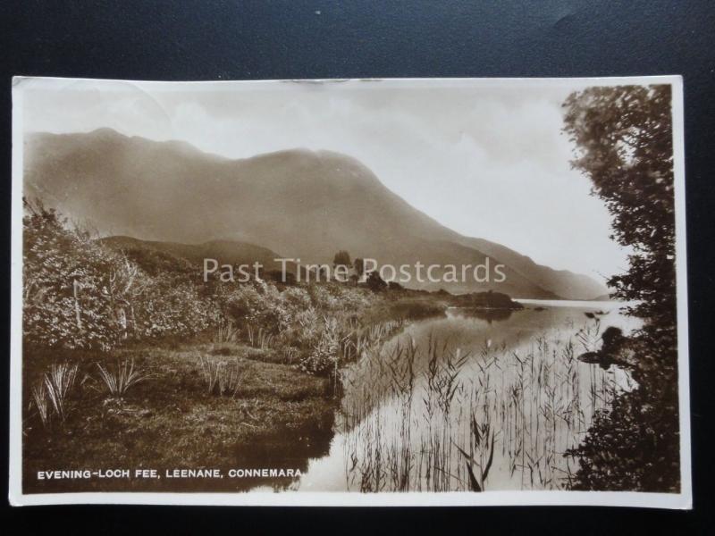 Ireland Co. Galway Evening at LOCH FEE, LEENANE Connemara c1938 RP Old Postcard