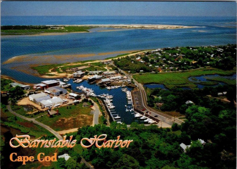 2~4X6 Postcards BARNSTABLE HARBOR, MA Massachusetts MARINA~Boats & AERIAL VIEW