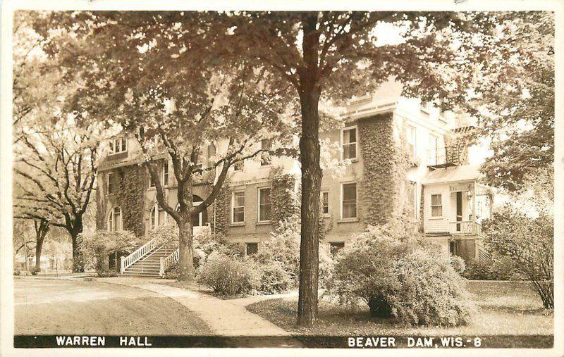 BEAVER DAM WISCONSIN 1940s Dodge County Warren Hall RPPC real photo 4161