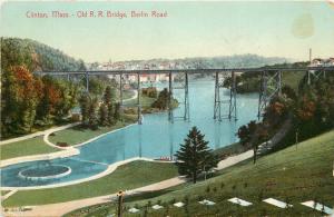 c1907 Postcar; Clinton MA, Old RR Bridge, Berlin Road. Worcester County unposted
