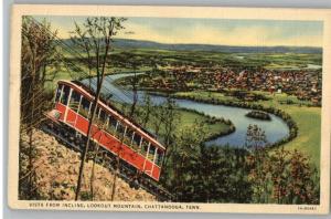 Linen Postcard-Lookout Mt Incline~Chattanooga,Tennessee