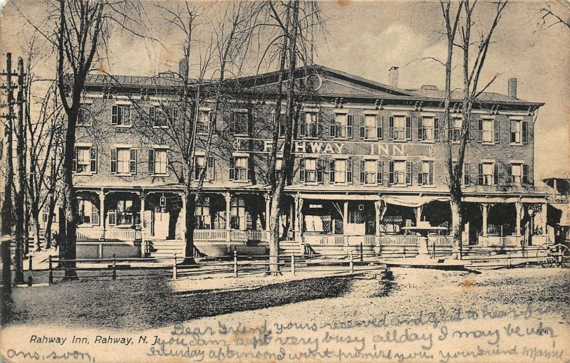 RAHWAY NEW JERSEY~RAHWAY INN~1906 PSMK PHOTO POSTCARD