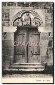 Vezelay Postcard Old Door Side of & # 39eglise Madeleine