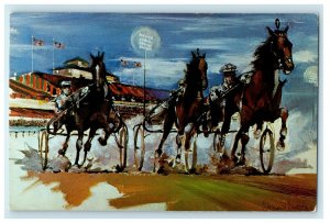 Saratoga Springs New York NY, Raceway In The Clubhouse Turn Painting Postcard 