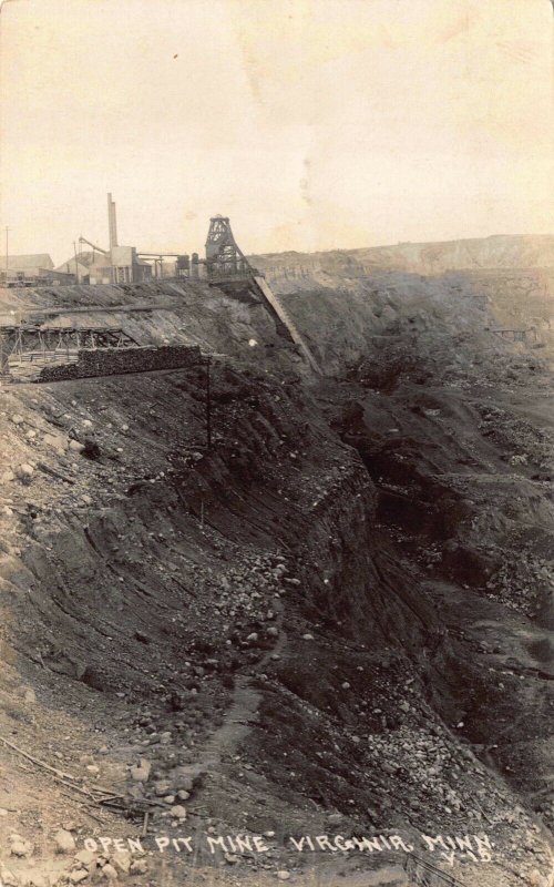 Real Photo Postcard Open Pit Mine in Virginia Minnesota~123278