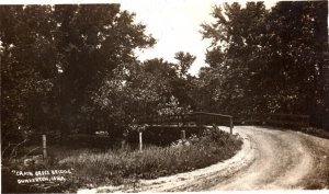 Dunkerton IA Iowa Crane Creek Bridge Real Photo Postcard