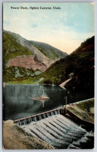 Ogden Canyon Utah~Air View Power Dam~Vintage Postcard