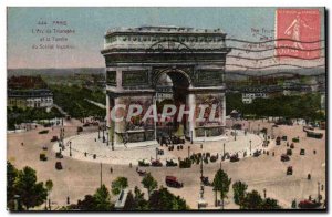 Old Postcard Paris l & # Triumph 39Arc And The Tomb Of Unknown Soldier