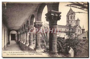 Old Postcard Ile St Honorat Lerins Abbey Cloister The interior and the Church...